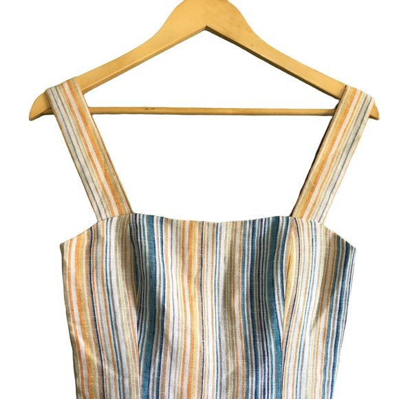 REFORMATION Womens Striped Linen Romper Playsuit Jumpsuit 2 - Picture 5 of 7